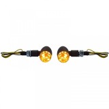 Indicator LED Micro pentru motocicleta Bullet Custom Mini Negru cu E-Mark Performance AutoTuning