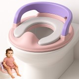 Reductor WC Copii cu Manere Linomag&reg;, Portabil, Antiderapant, 1-8 ani, Pentru majoritatea vaselor de toaleta, Roz / Mov