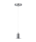 Pendul tavan soclu E27 Crom/alb SKU-3755 V-tac, Vtac