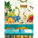 Cumpara ieftin Sticker Perete Autocolant Dinozauri Colorati 2buc - 30x90cm