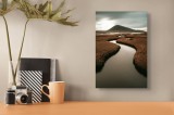 Tablou Canvas, "R&acirc;ul șerpuitor spre munte &icirc;ntunecat", Calm, Scenic, Serene, Winding, Tranquil, Mountainous, Reflective, Peaceful, Picturesque, Natural