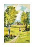 Cumpara ieftin Tablou tarancuta pe carare pictat manual, Amintiri, 50x35cm ulei pe panza Constantin Feraru