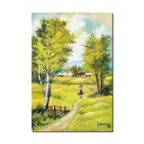 Tablou tarancuta pe carare pictat manual, Amintiri, 50x35cm ulei pe panza Constantin Feraru