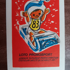 M3 C31 5 - 1983 - Calendar de buzunar - reclama Loto - pronosport