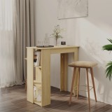 Masa Bar Stejar Sonoma cu Rafturi, 102x50x103.5 cm, PAL, Bistro, Bucatarie/Sufragerie