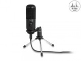 Microfon USB Condenser cu stand 24 Bit/192 kHz, Delock 66832