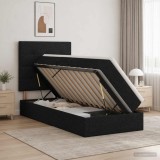 Cumpara ieftin Pat cu LED si saltea Negru 90 x 200 cm Tesatura
