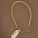 Bratara clasica unisex placata cu aur 18K, model cu placute - 19 cm