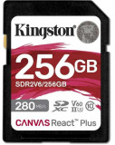 Card de memorie Kingston Canvas React Plus SDXC, 256GB, UHS-II U3, Clasa 10, V60