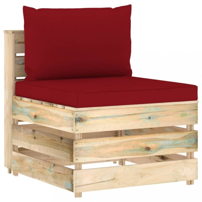 vidaXL Canapea de mijloc modulară cu perne, lemn verde tratat 3074516