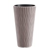 Ghiveci decorativ de flori, rotund, inalt, cafeniu, 18/45 L, 39x70.8 cm, Sandy Slim&nbsp;, Prosperplast
