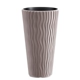 Ghiveci decorativ de flori, rotund, inalt, cafeniu, 18/45 L, 39x70.8 cm, Sandy Slim&nbsp;, Prosperplast