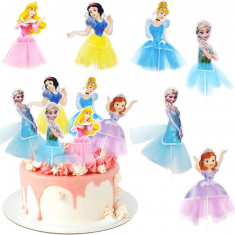 Pncess Cake Toppers Accesorii pentru petreceri Toppers pentru cupcake prințesă, decorațiuni pentru tort prințesă La mulți ani pentru fete fanii Sofia,