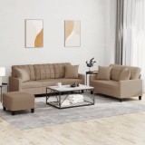 vidaXL Set de canapele cu perne, 3 piese, cappuccino, piele ecologică