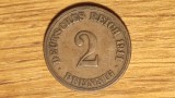 Germania - moneda de colectie istorica - 2 pfennig 1911 A - Berlin - frumoasa !, Europa