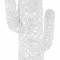 Decoratiune din lemn salcie alb model Cactus 21 cm x 47 cm x 88 h