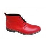 Ghete barbati casual, din piele naturala, rosu, ZEKO, GBDEVINR