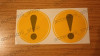 Set 2 Stickere Auto Semn Incepator Galben, 82mm, Exterior, Parbriz/Luneta
