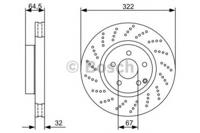 Disc frana MERCEDES E-CLASS T-Model (S212) (2009 - 2016) BOSCH 0 986 479 408 foto