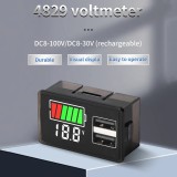 Tester indicator stare nivel acumulatori 8-30V auto moto velo solar fotovoltaic + 2 x USB, Universal