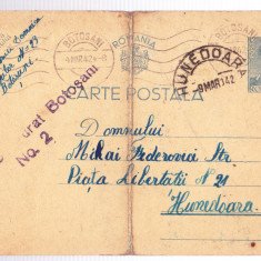 AMS# - CARTE POSTALA CENZURAT BOTOSANI - NR. 2, 1942