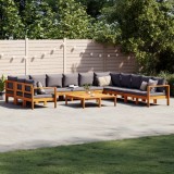 Gossi set de canapele de gradina cu perne, 9 piese, lemn masiv acacia
