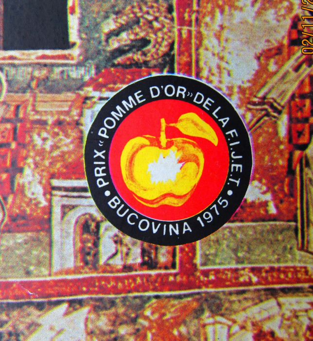 Bucovina Manastiri,premiul&quot;Mărul de Aur-1975&quot;-Pliant cu harta in L franceza.Rara