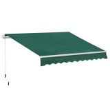 Copertină Retractabilă Manuală Outsunny pentru Verandă, 3x2 m, Verde | Aosom Romania