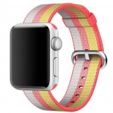 Cumpara ieftin Curea iUni compatibila cu Apple Watch 1/2/3/4/5/6/7, 44mm, Nylon, Woven Strap, Rainbow