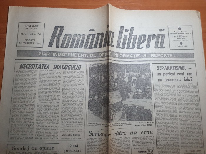 romania libera 24 februarie 1990-greva pe aeroportul otopeni