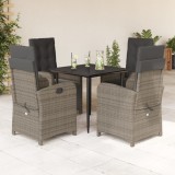 VidaXL Set mobilier de grădină cu perne, 5 piese, gri, poliratan