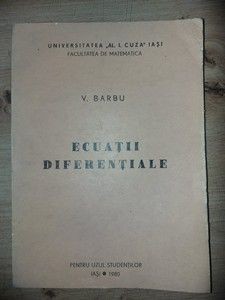 Ecuatii diferentiale- V. Barbu foto
