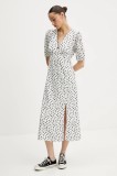 Tommy Jeans rochie culoarea bej, midi, dreaptă, DW0DW20336