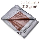 Cumpara ieftin Prelata ranforsata 6x12 m, protectie gospodarie, utilaje, materiale, inele fixare, PE 210 g/mp
