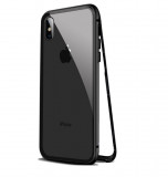 Husa Apple iPhone XS MAX Magnetica 360 grade Black cu spate de sticla securizata, Negru, MyStyle