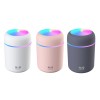 Umidificator Aer Ultrasunete 300ml, Difuzor Aromaterapie LED 7 Culori, RegalSmart, Alb/Gri/Roz, Silentios, Oprire Automata