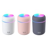 Cumpara ieftin Umidificator Aer Ultrasunete 300ml, Difuzor Aromaterapie LED 7 Culori, RegalSmart, Alb/Gri/Roz, Silentios, Oprire Automata