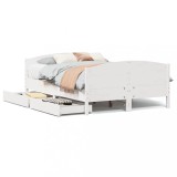 Cumpara ieftin Cadru de pat fara saltea, alb, 120x200 cm, lemn masiv pin