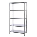 Raft metalic depozitare, Bricol 40, 5 polite, tabla, 80 kg / polita, 180 x 90 x 40 cm, gri, montaj cu suruburi