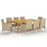 VidaXL Set mobilier de grădină, 9 piese, bej 3067861