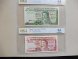 Cumpara ieftin GIBRALTAR - LOT 2 BANCNOTE 1&amp;5 POUNDS 1988 Gradata PCGS 64 PPQ Elizabeth II (169)