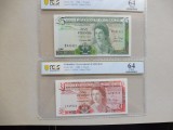 GIBRALTAR - LOT BANCNOTE 1&amp;5 POUNDS 1988 Gradata PCGS 64 PPQ Elizabeth II (169)