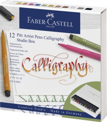 PITT ARTIST PEN CALIGRAFIC CUTIE STUDIO 12 BUC FABER-CASTELL foto