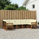 vidaXL Set de canapele de exterior cu pernă 7 pcs Natural și Crem 3382194