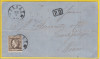 1872 LP 37 REGELE CAROL I CU BARBA 25 BANI BRUN OLIV PLIC CIRCULAT IASI-VIENA, Stampilat