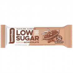 Baton Proteic cu Cacao si Ciocolata Low Sugar 40 grame Bombus