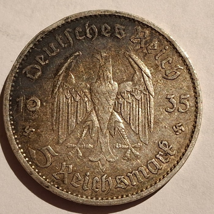 Germania Nazista 5 reichsmark 1935 A argint