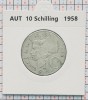Austria 10 schilling 1958 argint - km 2882 - cartonas personalizat - D20301, Europa
