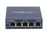 Switch Netgear GS105v5, 5 porturi RJ45 de 1 Gb, neadministrat, cu sursă de alimentare separată