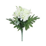 Buchet decorativ artificial, Crizanteme, 40 cm, Alb, ATU-084049, Oem